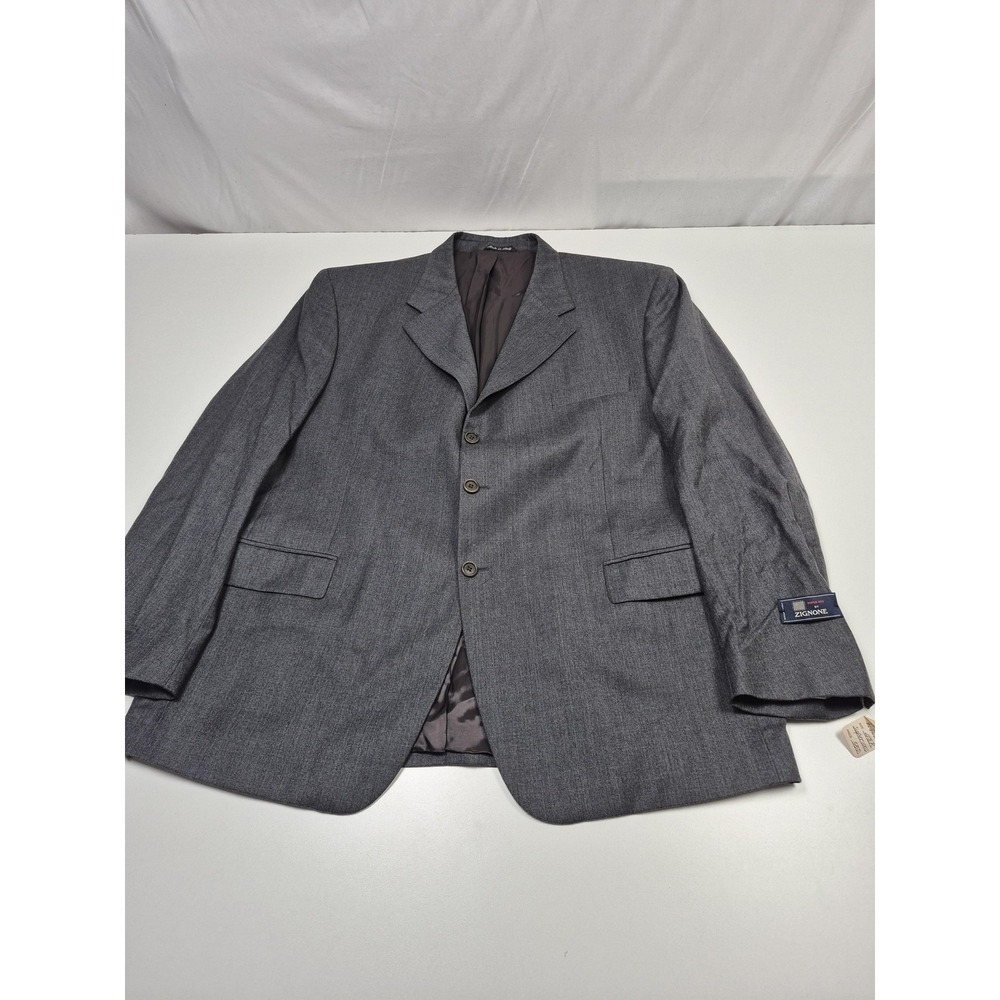 Zanieri Suit Jacket Mens 48 Gray Super 100s Wool 3 Button Italy Dress NWT